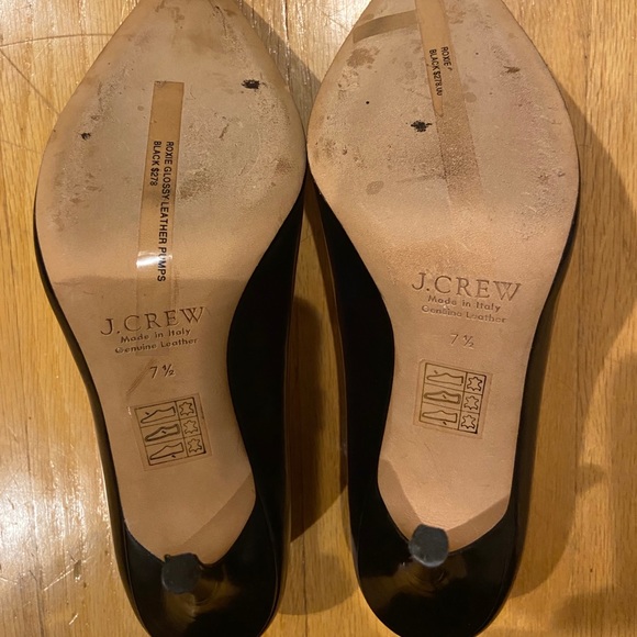 J-Crew Black Leather Heels size 7.5.  EUC - Picture 5 of 7